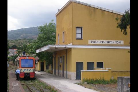 Ferrovia Circumetnea's 950 mm gauge line in Sicily.